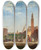 Triptych art skateboard deck of Edward Pritchett Venice A View Of The Grand Canal by Edward Pritchett (1828-1864)