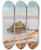 Triptych art skateboard deck of Hermann Schmidt View Of The Promenade Des Anglais Nice by Hermann Schmidt (1819-1903)