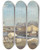 Triptych art skateboard deck of Richard Redgrave Ile De La Cit The Pont Au Change And The Conciergerie Paris 1837 by Richard Redgrave (1804-1888)