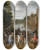 Triptych art skateboard deck of Pauwels Van Hillegaert The Princes Of Orange And Their Families On Horseback Riding Out From The Buitenhof The Hague by Pauwels Van Hillegaert (1596-1640)