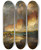 Triptych art skateboard deck of Thomas Moran Cliffs Of The Upper Colorado River Wyoming Territory_2 by Thomas Moran (1837-1926)