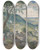 Triptych art skateboard deck of William Simpson Valley Of Vardan Caucasus by William Simpson (1823-1899)