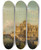 Triptych art skateboard deck of Francesco Zanin Venice The Rio Dei Mendicanti And The Scuola Di San Marco by Francesco Zanin (1824-1884)