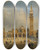 Triptych art skateboard deck of Luigi Querena Venice A View Of St Marks Square by Luigi Querena (1820-1887)