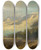 Triptych art skateboard deck of Hermann Ottomar Herzog Pines In The Mountains by Hermann Ottomar Herzog (1831-1932)