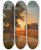 Triptych art skateboard deck of Iosif Evstafevich Krachkovsky On A Late Summers Evening Ukraine by Iosif Evstafevich Krachkovsky (1854-1914)