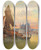 Triptych art skateboard deck of Karl Kaufmann Partie In Venedig by Karl Kaufmann (1843-1905)