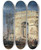 Triptych art skateboard deck of Flix Ziem Larc De Triomphe De Letoile 8Me Arrondissement by Felix Ziem (1821-1911)