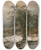Triptych art skateboard deck of Johan Christian Dahl Oak Tree By The Elbe In Winter by Johan Christian Dahl (1788-1857)