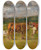 Triptych art skateboard deck of Eugne Boudin Vaches Au Pturage Tude by Eugene Boudin (1824-1898)