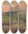 Triptych art skateboard deck of Frederic Edwin Church The Parthenon From The Southeast by Frederic Edwin Church (1826-1900)