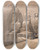 Triptych art skateboard deck of David Roberts Front Elevation Of The Great Temple Of Aboosimble Sic Nubiafrontispiece Vol 2 by David Roberts (1796-1864)