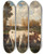Triptych art skateboard deck of Emile Van Marcke De Lummen Cows In A Meadow by Emile van Marcke de Lummen (1827-1890)