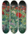 Triptych art skateboard deck of John Singer Sargent Poppies by John Singer Sargent (1856-1925)