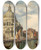 Triptych art skateboard deck of Heinrich Jaeckel Venice Grand Canal With Santa Maria Della Salute by Heinrich Jaeckel (1842-1867)