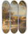 Triptych art skateboard deck of Albert Flamm Nach Der Feldarbeit by Albert Flamm (1823-1906)