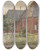 Triptych art skateboard deck of Carl Larsson Old Sundborn Church by Carl Larsson (1853-1919)