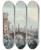 Triptych art skateboard deck of Louis Carrogis Carmontelle Vue Des Jardins De Monceau by Louis Carrogis Carmontelle (1717-1806)