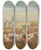 Triptych art skateboard deck of Juliusz Kossak Krakow Cavalry Honour Escort Accompanying The Emperor On His Ride Through The Bonia Meadows by Juliusz Kossak (1824-1899)