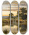 Triptych art skateboard deck of Benjamin Williams Leader A Lock On The Thames Streatley by Benjamin Williams Leader (1831-1923)