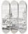 Triptych art skateboard deck of Josephmarie Vien Houses In Italy by Joseph Marie Vien (1716-1809)