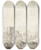 Triptych art skateboard deck of Jean George Teissier Auf Einer Insel In Einem Flu Eine Ruine Von Hohen Bergen Umgeben Vorne Ein Hirte Mit Einigem Vieh by Jean George Teissier