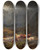 Triptych art skateboard deck of Otto Sommer Cows In A Mountainous Landscape_1 by Otto Sommer (1811-1911)