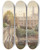 Triptych art skateboard deck of John Fulleylove Clare College And Bridge Over The Cam With Kings College In The Background by John Fulleylove