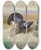 Triptych art skateboard deck of Archibald Thorburn Blackcocks At The Lek by Archibald Thorburn (1860-1935)