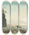 Triptych art skateboard deck of Kobayashi Kiyochika Mt Fuji From Satta Sketched At 900 Am In Midjanuary 1881 by Kobayashi Kiyochika (1847-1915)