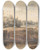 Triptych art skateboard deck of Philips Koninck River Landscape With A Man Standing By A Boathouse by Philips Koninck (1619-1688)