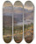 Triptych art skateboard deck of Siegwald Dahl Hjelle In Valdres by Siegwald Dahl (1827-1902)