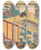 Triptych art skateboard deck of Toyokuni Utagawa Interior Of Daimyo Palace by Toyokuni Utagawa (1769-1825)