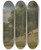 Triptych art skateboard deck of Jakob Becker Edge Of A Wood by Jakob Becker (1810-1872)