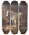 Triptych art skateboard deck of Edgar Hunt Ponies With Cocks And Hens by Edgar Hunt (1876-1953)