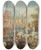 Triptych art skateboard deck of Juliusz Kossak The Emperor Entering Krakow by Juliusz Kossak (1824-1899)