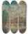Triptych art skateboard deck of Georges Despagnat Vue De Paris Le Pont Neuf by Georges d'Espagnat (1870-1950)