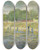 Triptych art skateboard deck of Vincent Van Gogh Bank Of The Seine by Vincent van Gogh (1853-1890)