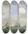 Triptych art skateboard deck of Eugne Boudin Ships And Sailing Boats Leaving Le Havre by Eugene Boudin (1824-1898)