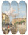 Triptych art skateboard deck of Franz Reinhold Die Mariahilfer Linie In Wien by Franz Reinhold (1816-1893)