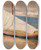 Triptych art skateboard deck of Jan Cigliski Sail Boat Yalta From The Journey To Crimea by Jan Ciaglinski (1858-1913)