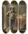 Triptych art skateboard deck of Jacob Duck Almsgiving In A Notarys Office by Jacob Duck (1600-1667)