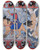 Triptych art skateboard deck of Gerhard Munthe The Door In The Rock by Gerhard Munthe (1849-1929)