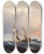 Triptych art skateboard deck of Anton Melbye A Ship In High Seas At Sunset by Anton Melbye (1818-1875)