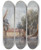 Triptych art skateboard deck of Thomas Shotter Boys A Wherry Passing A Windmill And Farm Buildings by Thomas Shotter Boys (1803-1874)