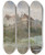 Triptych art skateboard deck of Pieter Francis Peters  Das Ehemalige Zisterzienserkloster Bebenhausen Bei Tbingen by Pieter Francis Peters (1818-1903)