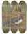 Triptych art skateboard deck of George Edward Lodge Blackbacked Kaleege by George Edward Lodge (1860-1954)