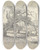 Triptych art skateboard deck of Willem Roelofs Landscape With Trees Near A Pond by Willem Roelofs (1822-1897)