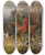 Triptych art skateboard deck of Heywood Hardy The Draw by Heywood Hardy (1842-1933)