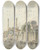 Triptych art skateboard deck of Lt John Ritso Gateway Of An Old Fort Benares by Lt John Ritso
